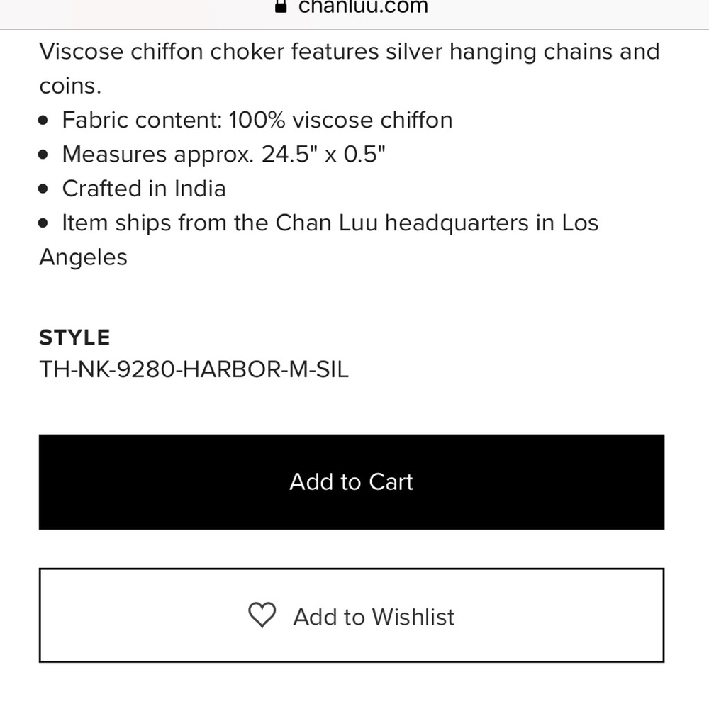 Chan Luu silver chains choker NWOTS - Picture 2 of 3